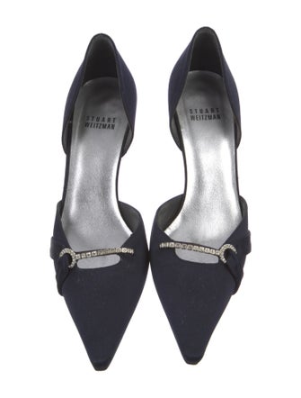 Stuart Weitzman Satin Striped D'Orsay Pumps
