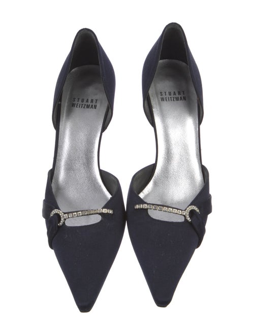 Stuart Weitzman Satin Striped D'Orsay Pumps