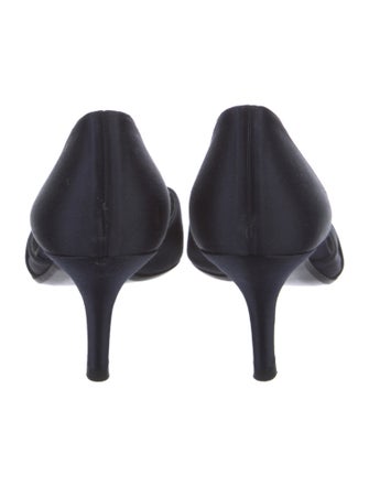 Stuart Weitzman Satin Striped D'Orsay Pumps