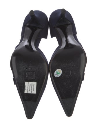 Stuart Weitzman Satin Striped D'Orsay Pumps