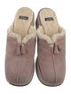 Stuart Weitzman Suede Fur Trim Mules