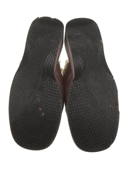 Stuart Weitzman Suede Fur Trim Mules