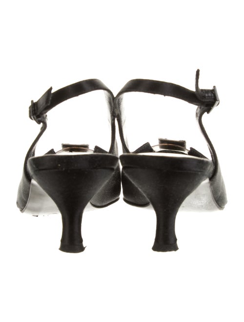 Stuart Weitzman Satin Crystal Embellishments Slingback Pumps