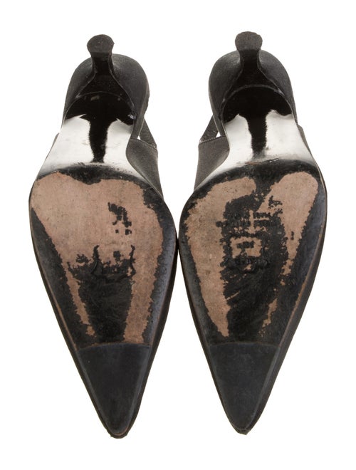 Stuart Weitzman Satin Crystal Embellishments Slingback Pumps