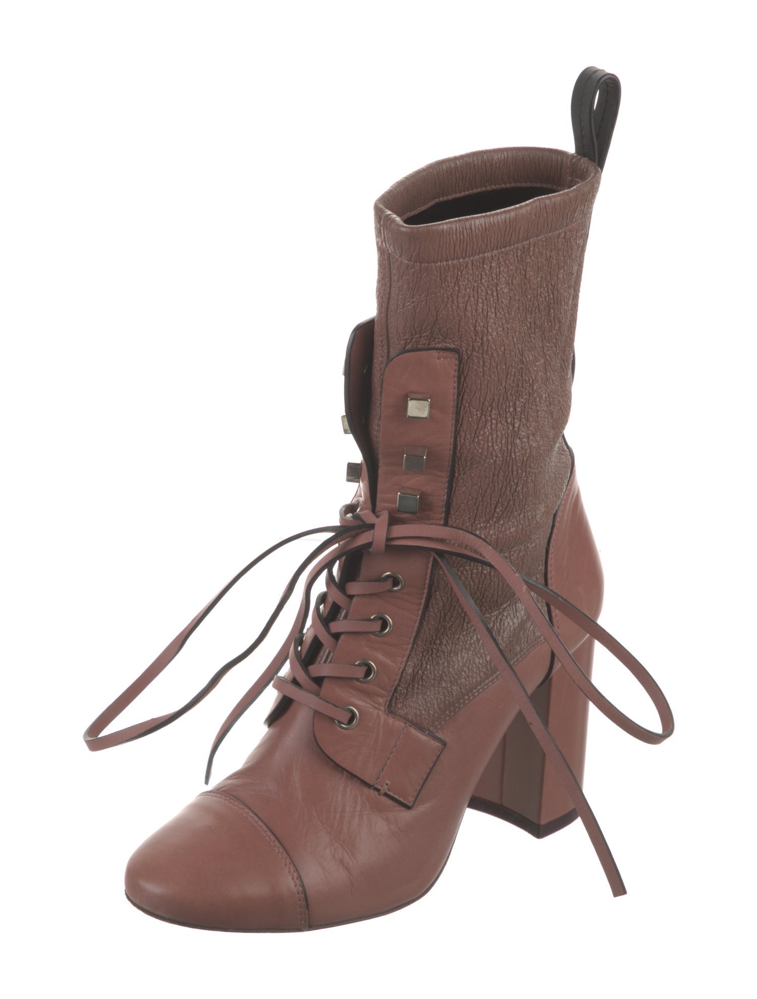 Stuart Weitzman Leather Lace-Up Boots