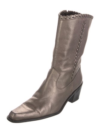 Stuart Weitzman Leather Whipstitch Trim Boots
