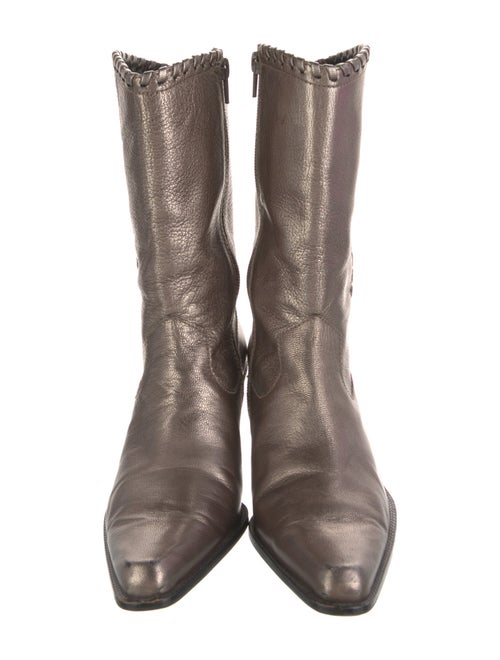 Stuart Weitzman Leather Whipstitch Trim Boots