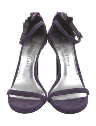 Stuart Weitzman Suede Printed Sandals