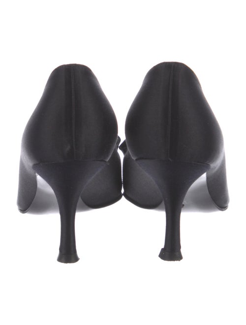 Stuart Weitzman Satin Ruffle Embellishment Pumps
