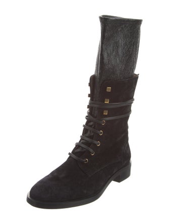 Stuart Weitzman Leather Combat Boots