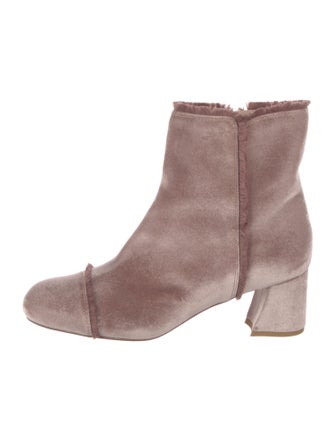 Stuart Weitzman Velvet Fringe Trim Accent Boots
