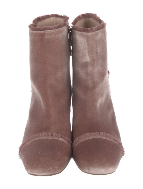 Stuart Weitzman Velvet Fringe Trim Accent Boots