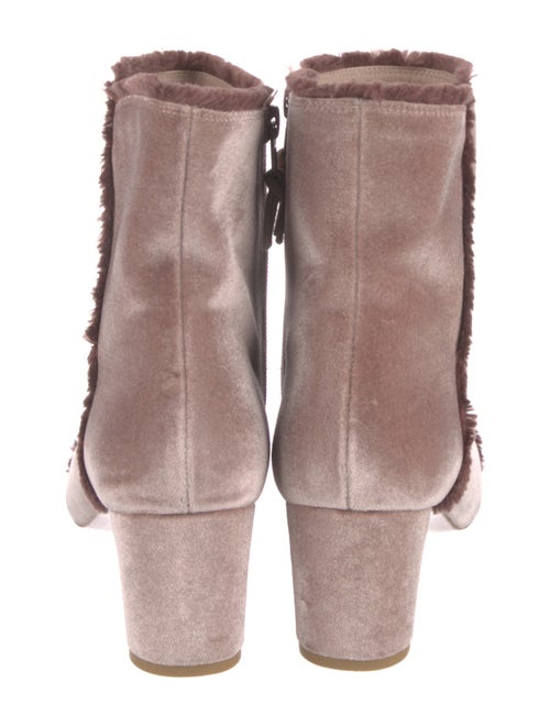 Stuart Weitzman Velvet Fringe Trim Accent Boots