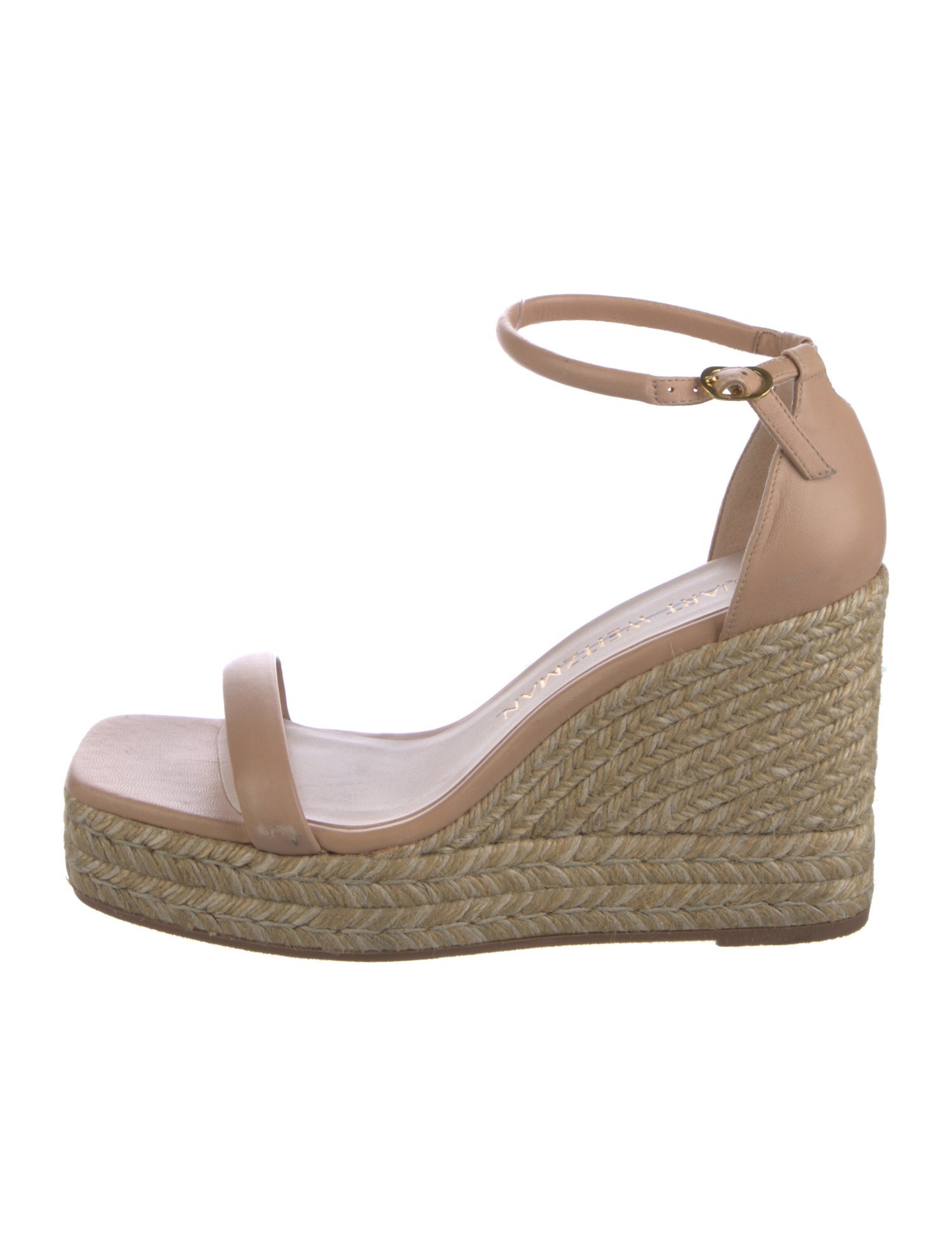 Stuart Weitzman Leather Braided Accents Espadrilles