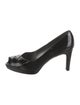Stuart Weitzman Patent Leather Cutout Accent Pumps