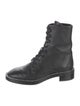 Stuart Weitzman Leather Crystal Embellishments Combat Boots