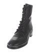Stuart Weitzman Leather Crystal Embellishments Combat Boots
