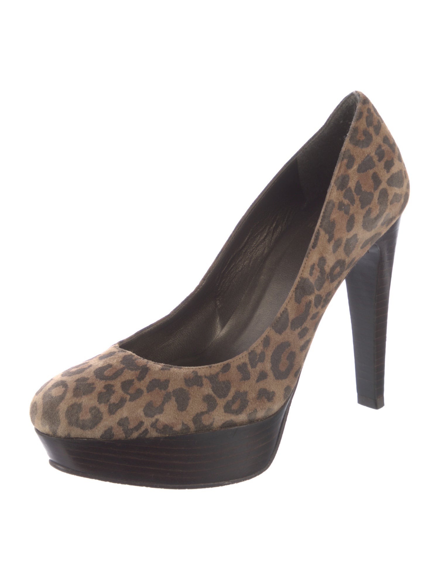 Stuart Weitzman Suede Animal Print Pumps