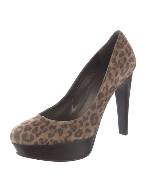 Stuart Weitzman Suede Animal Print Pumps
