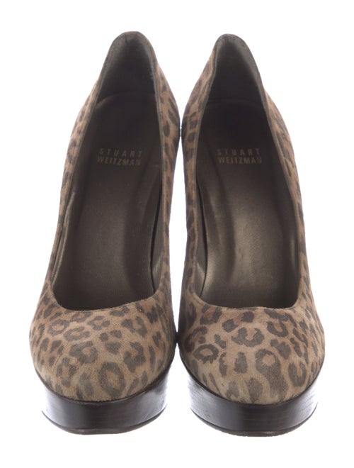 Stuart Weitzman Suede Animal Print Pumps