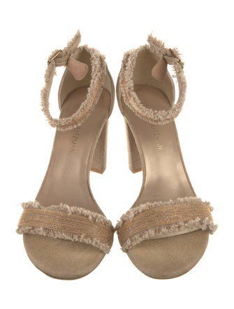Stuart Weitzman Raw-Edge Trim Sandals