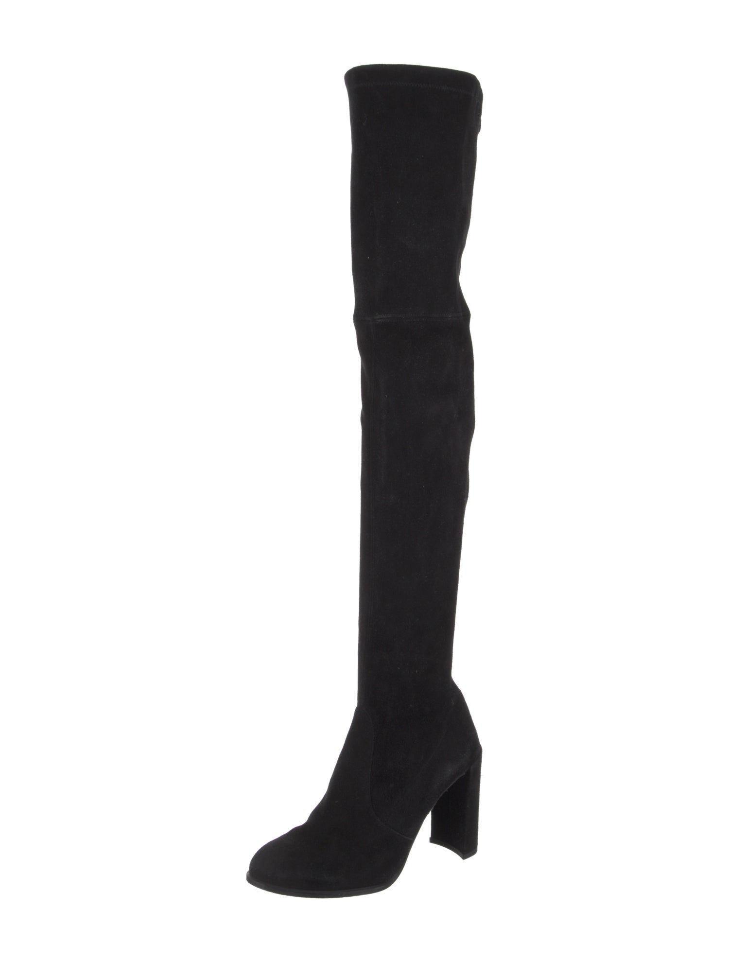 Stuart Weitzman Suede Leather Trim Embellishment Sock Boots