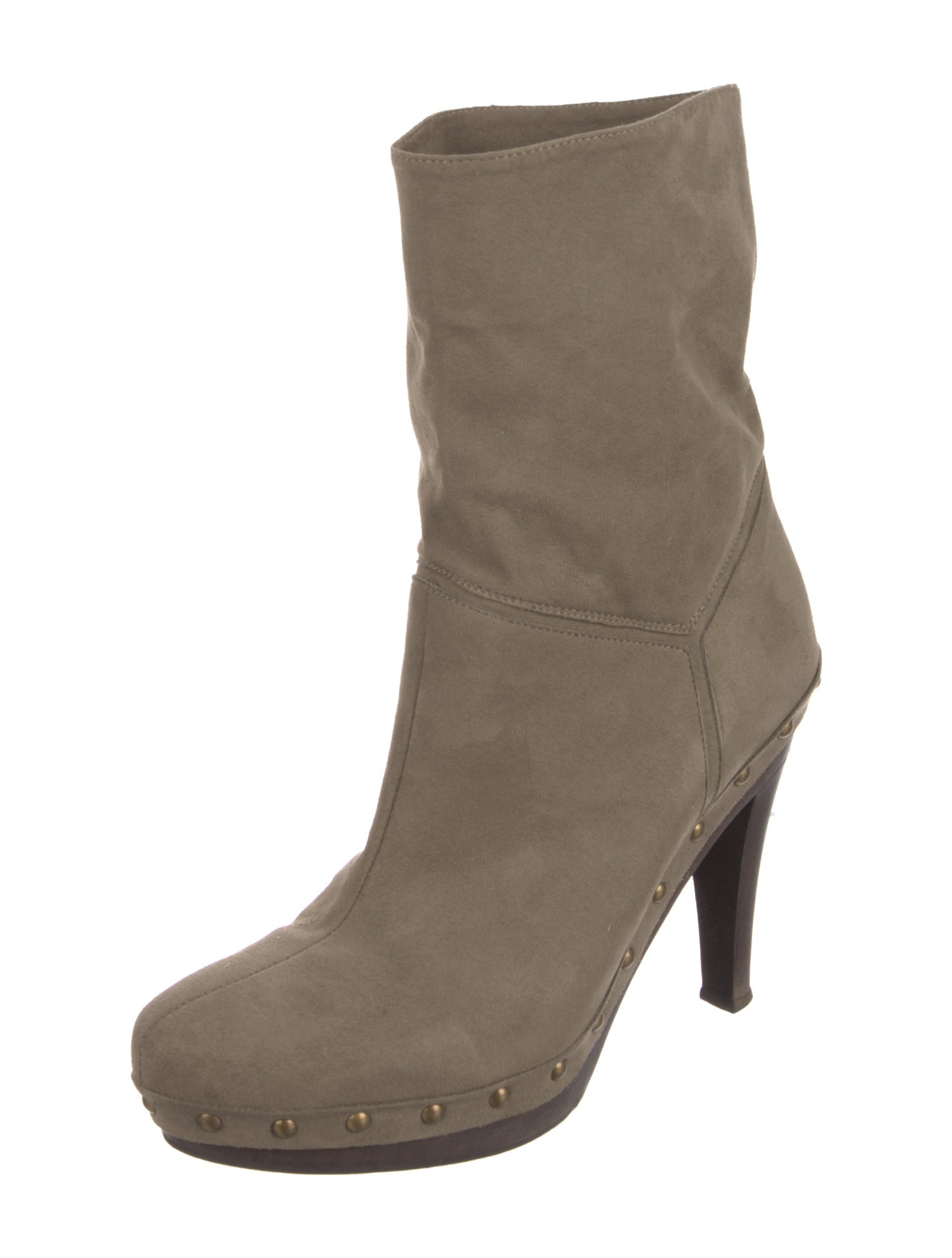 Stella McCartney Vegetarian Suede Studded Accents Boots