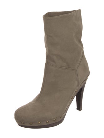 Stella McCartney Vegetarian Suede Studded Accents Boots