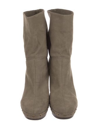 Stella McCartney Vegetarian Suede Studded Accents Boots
