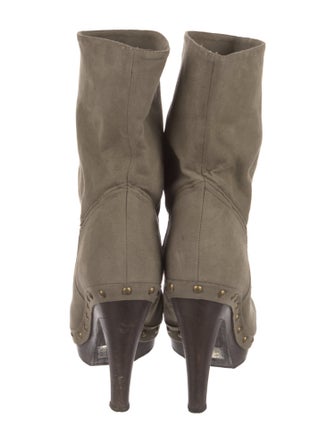 Stella McCartney Vegetarian Suede Studded Accents Boots