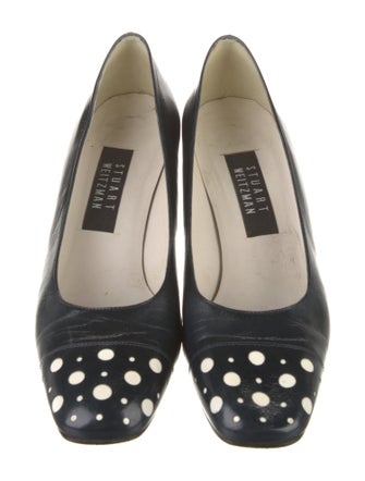 Stuart Weitzman Leather Polka Dot Print Pumps