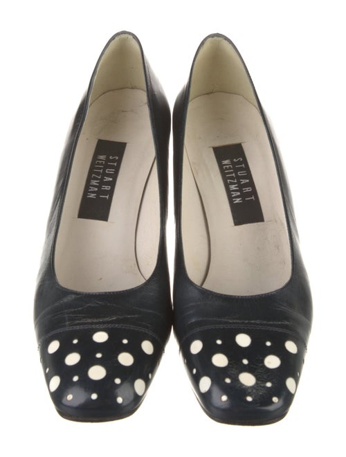 Stuart Weitzman Leather Polka Dot Print Pumps