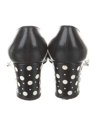Stuart Weitzman Leather Polka Dot Print Pumps