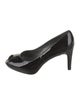 Stuart Weitzman Patent Leather Cutout Accent Pumps