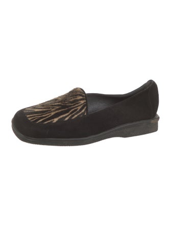 Stuart Weitzman Suede Animal Print Loafers