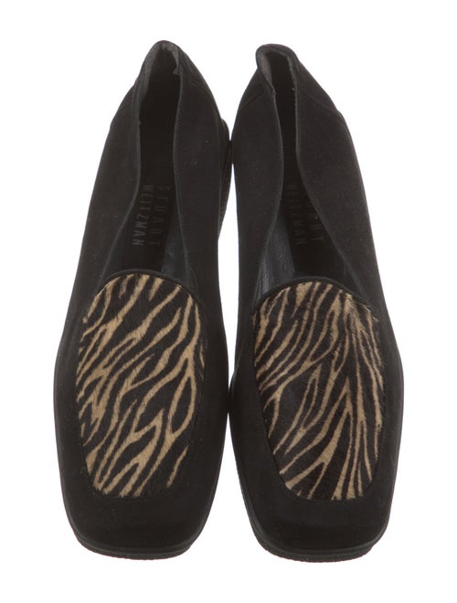 Stuart Weitzman Suede Animal Print Loafers