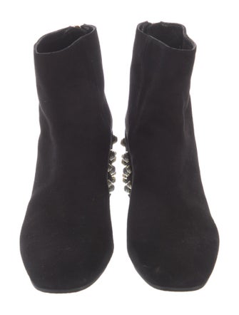Stuart Weitzman Suede Studded Accents Boots
