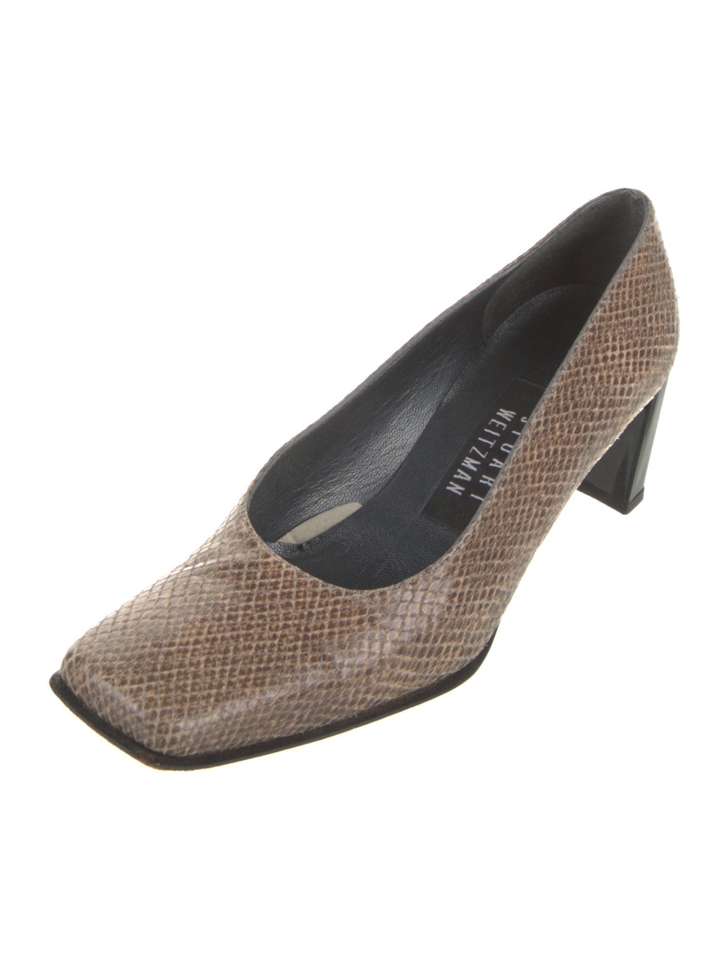Stuart Weitzman Embossed Leather Animal Print Pumps