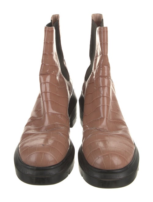 Stuart Weitzman Embossed Leather Animal Print Chelsea Boots