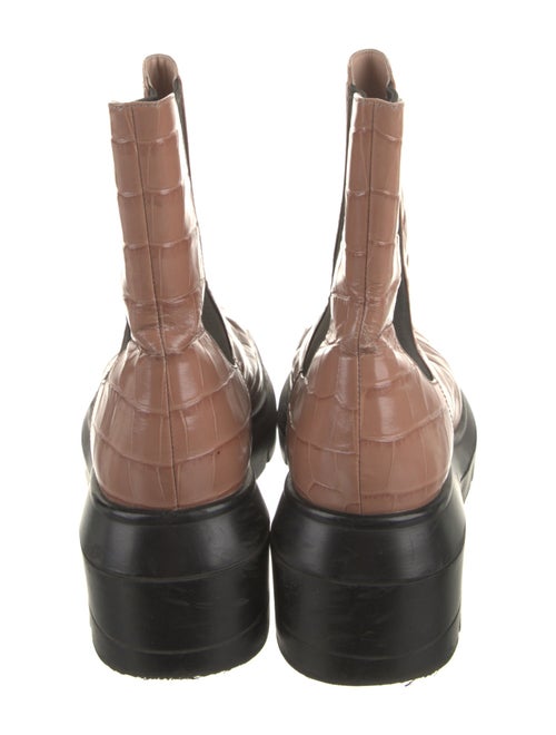 Stuart Weitzman Embossed Leather Animal Print Chelsea Boots