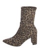 Stuart Weitzman Silk Animal Print Sock Boots