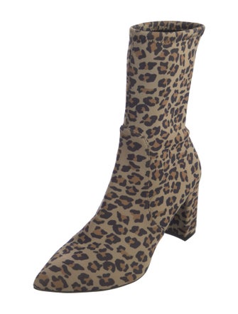 Stuart Weitzman Silk Animal Print Sock Boots