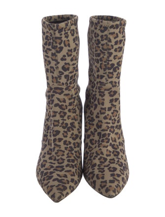 Stuart Weitzman Silk Animal Print Sock Boots