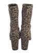 Stuart Weitzman Silk Animal Print Sock Boots