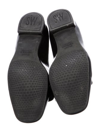 Stuart Weitzman Patent Leather Bow Accents Loafers