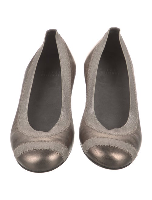 Stuart Weitzman Leather Whipstitch Trim Ballet Flats