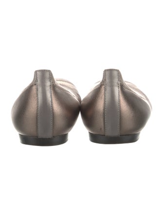 Stuart Weitzman Leather Whipstitch Trim Ballet Flats