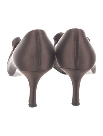 Stuart Weitzman Satin Ruffle Embellishment Pumps