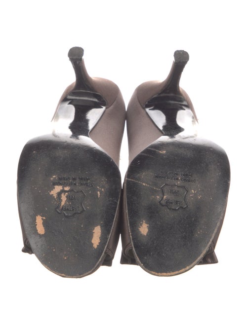 Stuart Weitzman Satin Ruffle Embellishment Pumps