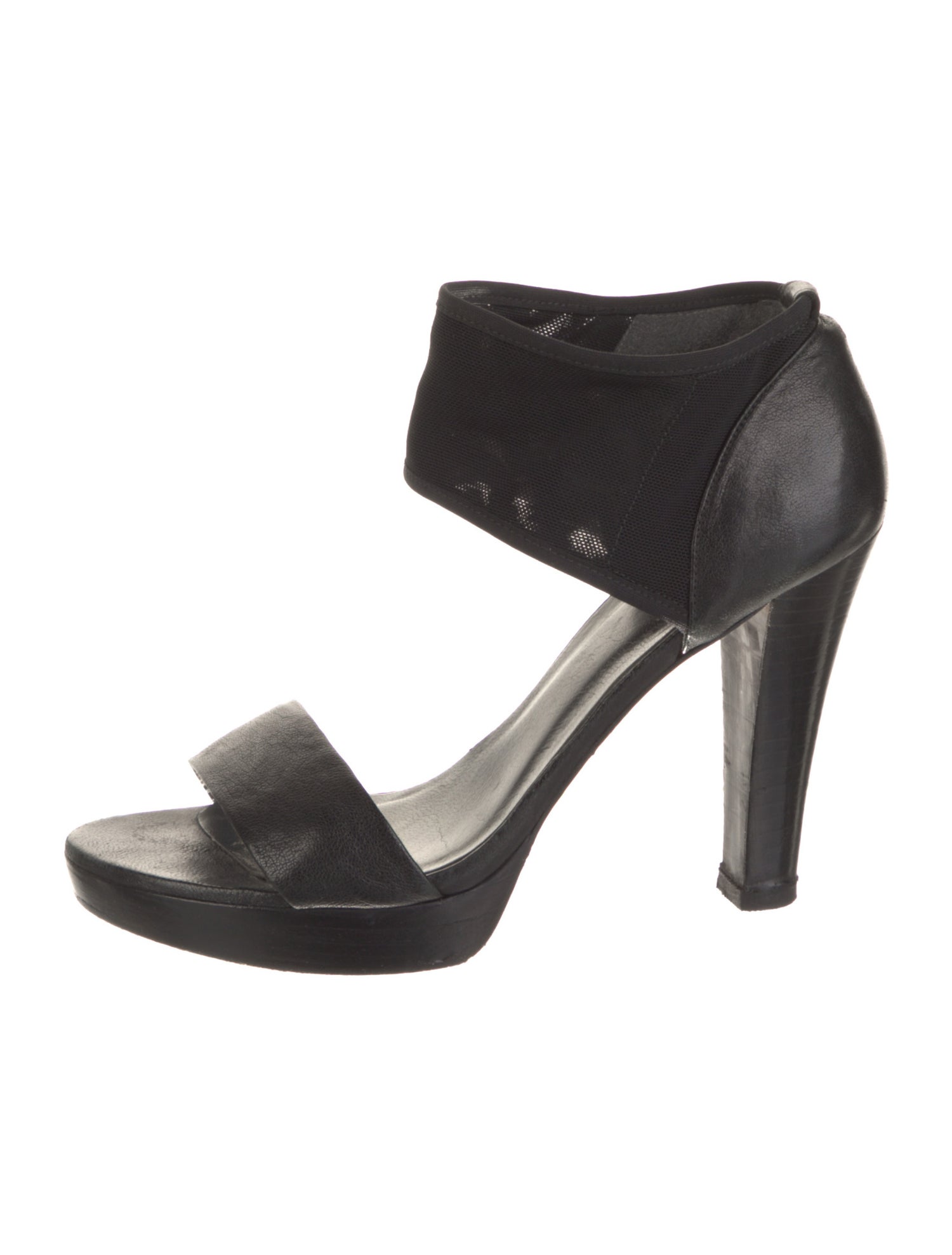 Stuart Weitzman Leather Mesh Accents Sandals